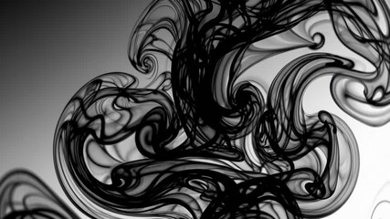 Aufkleber - Abstract black and white fluid art pattern with swirling lines, contemporary design concept