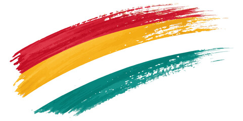 Poster - Abstract vibrant rainbow color brush stoke paint surface texture white background.