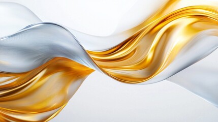 Poster - Captivating waves of gold and silver weave seamlessly together in a mesmerizing flow, creating a sense of movement and tranquility, illuminated by soft light that enhances their brilliance