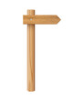 © backup16 - 3d wooden signboard vector illustration. Realistic wood sign post. Blank arrow with wood texture, plywood road pointer. City guidance.