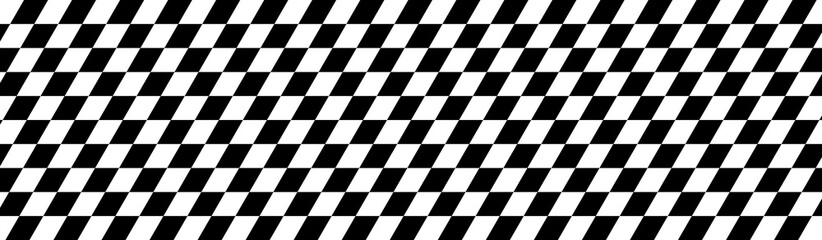 Wall Mural - racing flag background. seamless black-and-white checkered flag pattern in a diagonal layout. classi