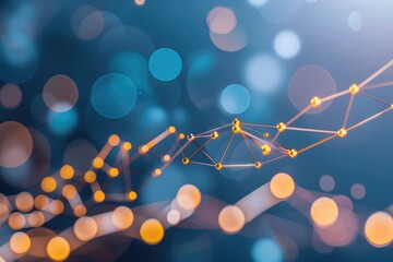 Poster - A dynamic composition of glowing orbs and interconnected lines, symbolizing data connectivity and digital innovation in a vibrant, abstract style.