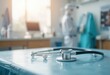 © Kiryakova Anna - Stethoscope on sanitized table in medical clinic.