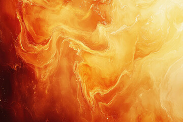 Poster - Abstract fiery orange and gold swirling marble texture, resembling molten lava or cosmic nebula.