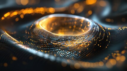 Poster - complex mesh structures featuring glowing nodes and intricate connections symbolize the flow of data