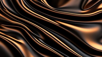 Poster - Flowing black satin fabric texture textile close-up soft environment abstract concept for design
