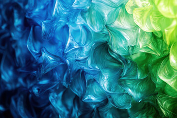 Poster - Abstract swirling blue and green paint texture, vibrant color gradient, fluid art.