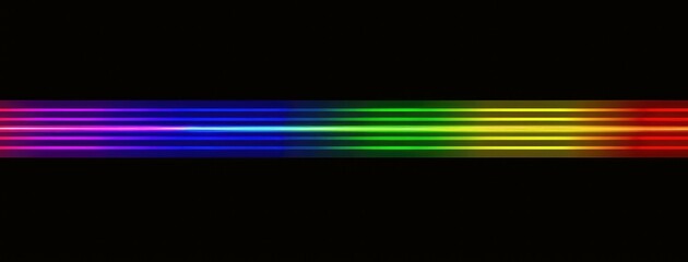 Poster - Vibrant Spectrum of Colorful Light Beams on a Dark Background for Creative Projects