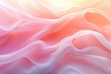 Aufkleber - Soft, flowing pink chiffon fabric with subtle light and shadow creating a gentle wave pattern.