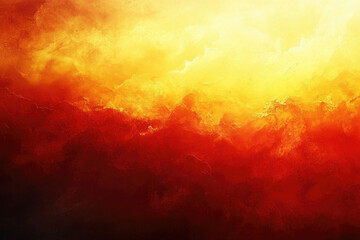 Poster - Abstract fiery sunset or sunrise, warm gradient colors blend seamlessly, creating a textured, vibrant artwork.