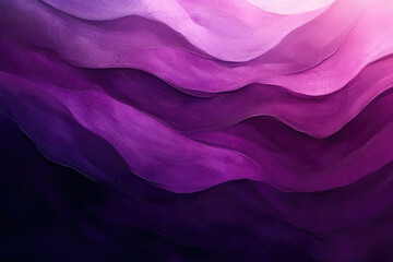 Poster - Abstract purple wave painting, shades of violet and magenta create a flowing, textured landscape.