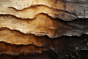 Poster - Layered wood texture with varying shades of brown and black, showing natural grain and patterns.
