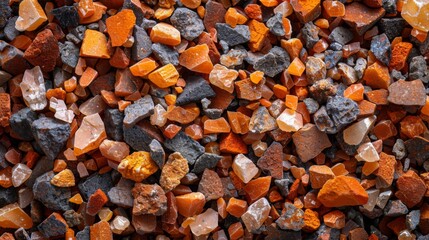 Poster - A diverse array of small pebbles and crystals presents a striking display of colors and textures.