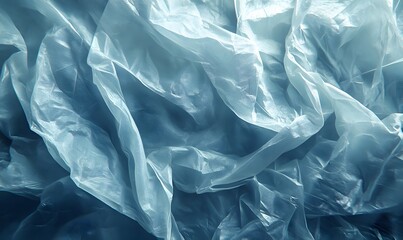 Poster - Abstract blue translucent fabric texture with soft light and shadow effects