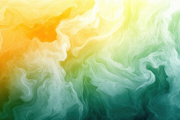 Aufkleber - Abstract swirling pattern in shades of yellow, green, and white.  Fluid, ethereal design.