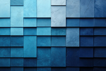 Poster - Abstract background with textured blue squares in varying shades creating a geometric pattern.