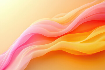 Poster - Abstract image of flowing pink and orange fabric, creating a soft and dreamy aesthetic.