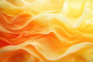 Poster - Soft, flowing orange and yellow chiffon fabric with a gentle, wavy texture.