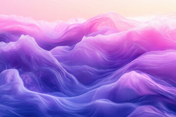 Aufkleber - Abstract purple and pink landscape, undulating waves of fabric-like texture, dreamy and surreal.