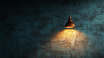 Wall Mural - A lamp is lit up and shining on a wall