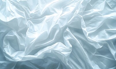 Poster - Abstract White Wrinkled Plastic Material Background with Soft Light Effect