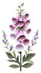 Wall Mural - PNG Foxgloves flower illustration paper craft.