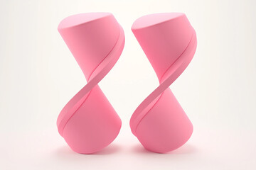 Poster - 3D render of abstract curved shapes, generative AI image