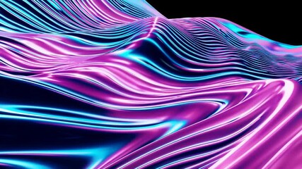 Aufkleber - Abstract neon wave pattern with vibrant colors, futuristic design concept