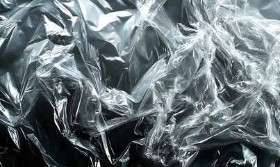 Poster - Translucent plastic wrap texture creating a chaotic abstract background