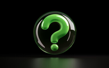 Fototapete - Question mark in bubble graphic symbol on black background. Question mark graphic in bubble. Question mark symbol