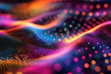 Poster - colorful dots create a smooth flowing background with a vibrant design and depth