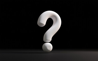 Fototapete - Question mark graphic resource symbol on a black background. Question mark 3d rendering. Question mark illustration