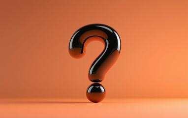 Fototapete - Question mark graphic design symbol on orange background. Question mark shiny graphic design. Symbol question mark