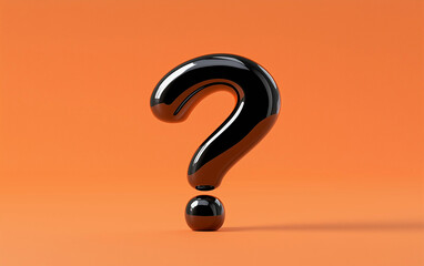 Fototapete - Question mark graphic design. Question mark on orange background. Black question mark