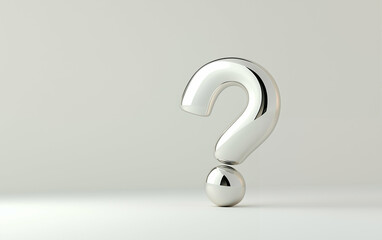 Fototapete - Question mark graphic design. Silver question mark. Question mark on white background