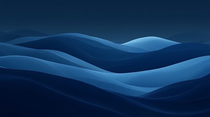 Wall Mural - Dark blue waves, night scene, abstract background, design