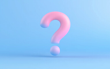 Poster - Question mark graphic design on blue background. Pink question mark design with soft light effect. Question mark graphic for web design