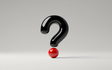 Fototapete - Question mark graphic design. Black question mark with red dot. Question mark concept