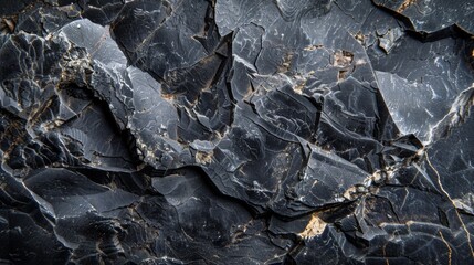 Poster - Close up view of a textured black rock surface reveals intricate patterns and natural lines formed over time, highlighting the beauty of geological formations in a striking display of nature