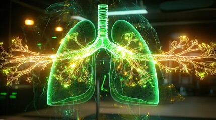 Wall Mural - the lungs and surrounding body areas