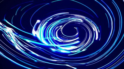 Poster - abstract swirling blue light vortex, digital art background. futuristic and energetic concept
