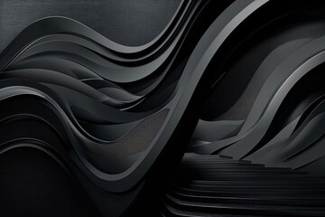 Poster - Contemporary Black Vector Background Featuring Layered Textures and Creative Design