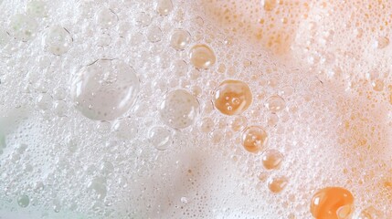 Aufkleber - Soft bubbles of soap foam dance together, creating a beautiful texture filled with vibrant colors. This captivating scene brings a sense of calm and serenity, inviting creativity
