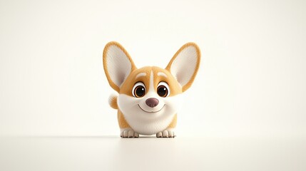 Poster -   A close-up of a small toy dog on a white surface with a white background featuring a dog in the center of the frame