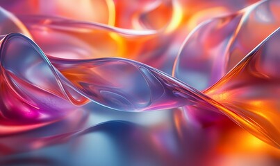 Poster - Abstract fluid shape with vibrant colors creating a dynamic and luminous background