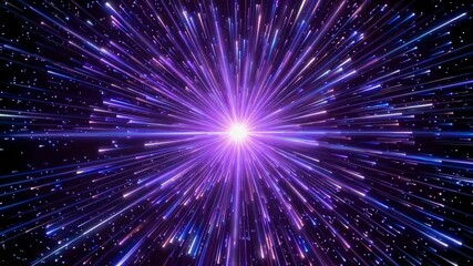 Poster - colorful light burst in deep space, cosmic energy and motion concept