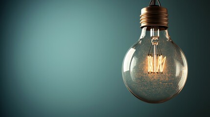 Poster - A light bulb in the shape of a polygon on a blockchain technology background signifies a global cryptocurrency business concept, embodying inspiration, innovation, and invention