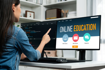 Poster - E-learning website with brisk sofware for student to study online on the internet network