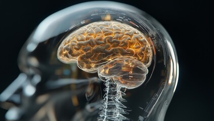 Poster - A stock digital screen shows a human body hologram with multiple parameters and data projected onto it