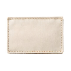 Poster - Blank rectangular fabric patch mockup with stitched border on white background, perfect for branding design. Png file on transparent background.